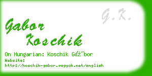 gabor koschik business card